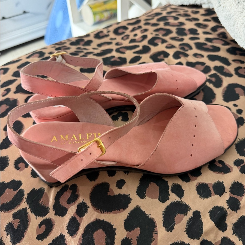 Amalfi Dusty Pink Suede Slingback Heels